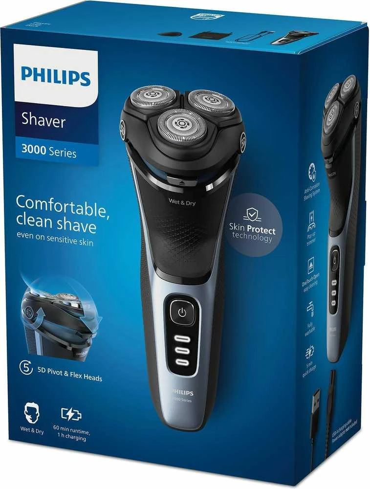 Barzdaskutė Philips 3000 S3243/12 mėlyna
