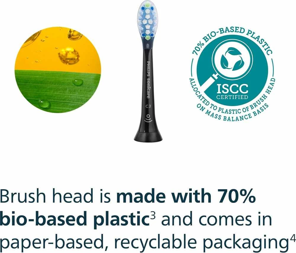 4 dalių šepetėlių galvučių pakuotė Philips Sonicare Premium Plaque Defence HX9044/88