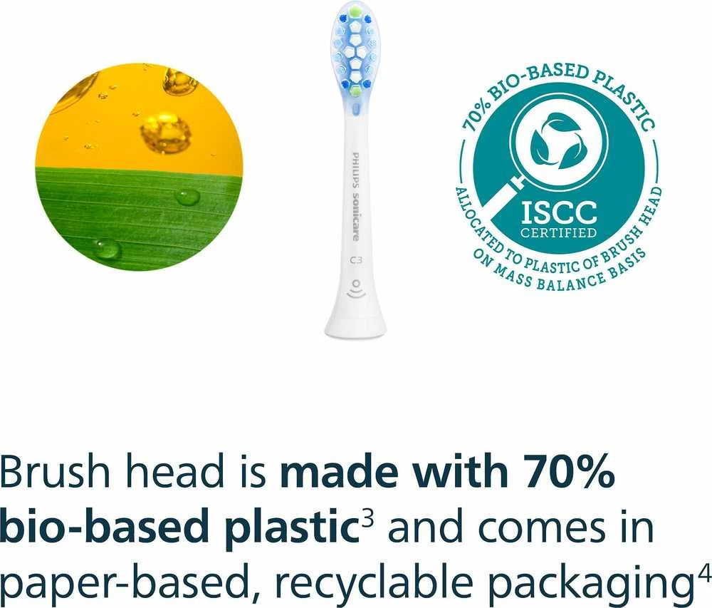 4 dalių šepetėlių galvučių pakuotė Philips Sonicare Premium Plaque Defence, HX9044/87