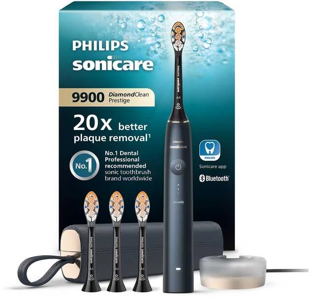 Elektrinis dantų šepetėlis Philips Sonicare DiamondClean Prestige 9900 HX9992/45, tamsiai mėlynas