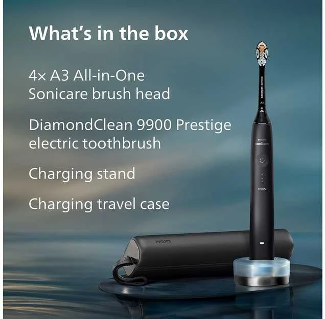 Elektrinis dantų šepetėlis Philips Sonicare DiamondClean Prestige 9900 HX9992/45, tamsiai mėlynas