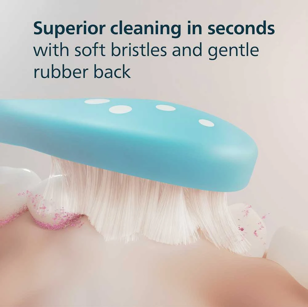 2 dalių šepetėlių galvučių pakuotė Philips Sonicare For Kids HX6042/90, baltos/mėlynos spalvos