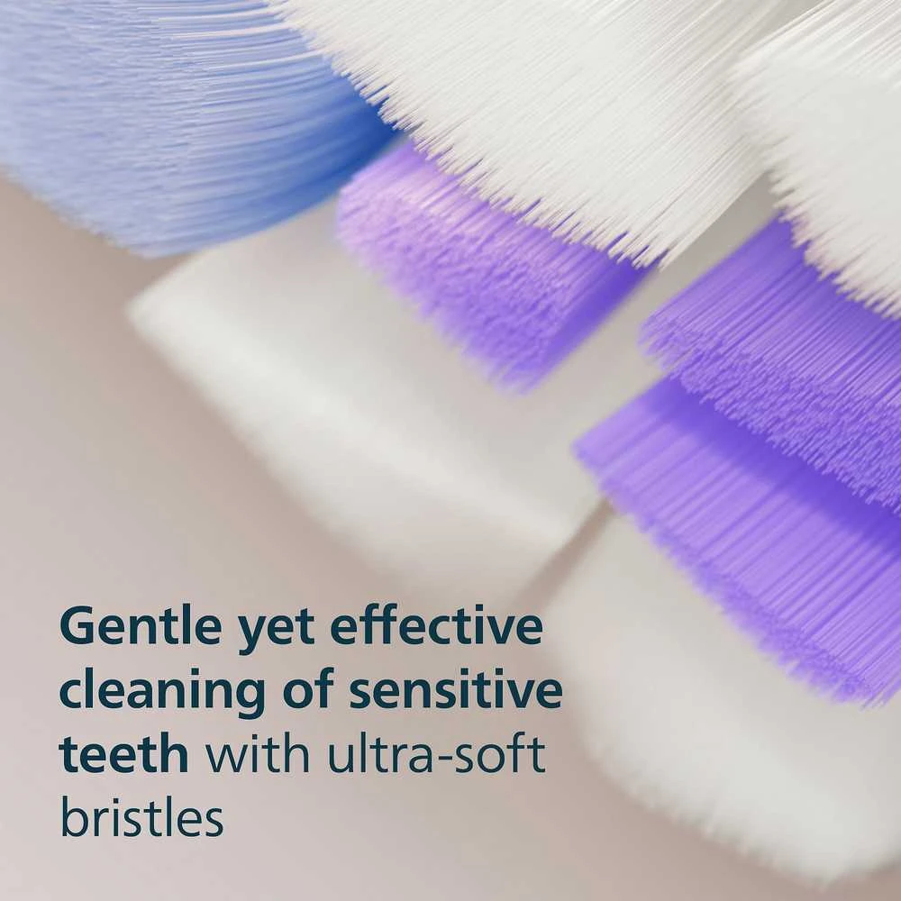4 dalių šepetėlių galvučių pakuotė Philips Sonicare Sensitive HX6054/87, Baltos spalvos