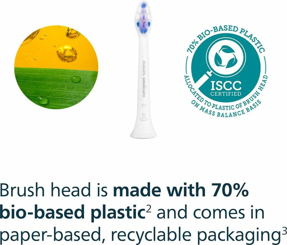 4 dalių šepetėlių galvučių pakuotė Philips Sonicare Sensitive HX6054/87, Baltos spalvos