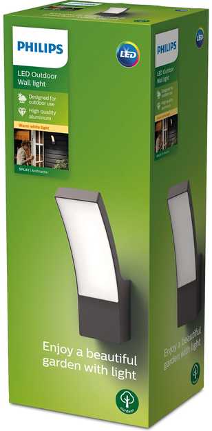Philips Splay -seinävalaisin, antrasiitti, 2700K