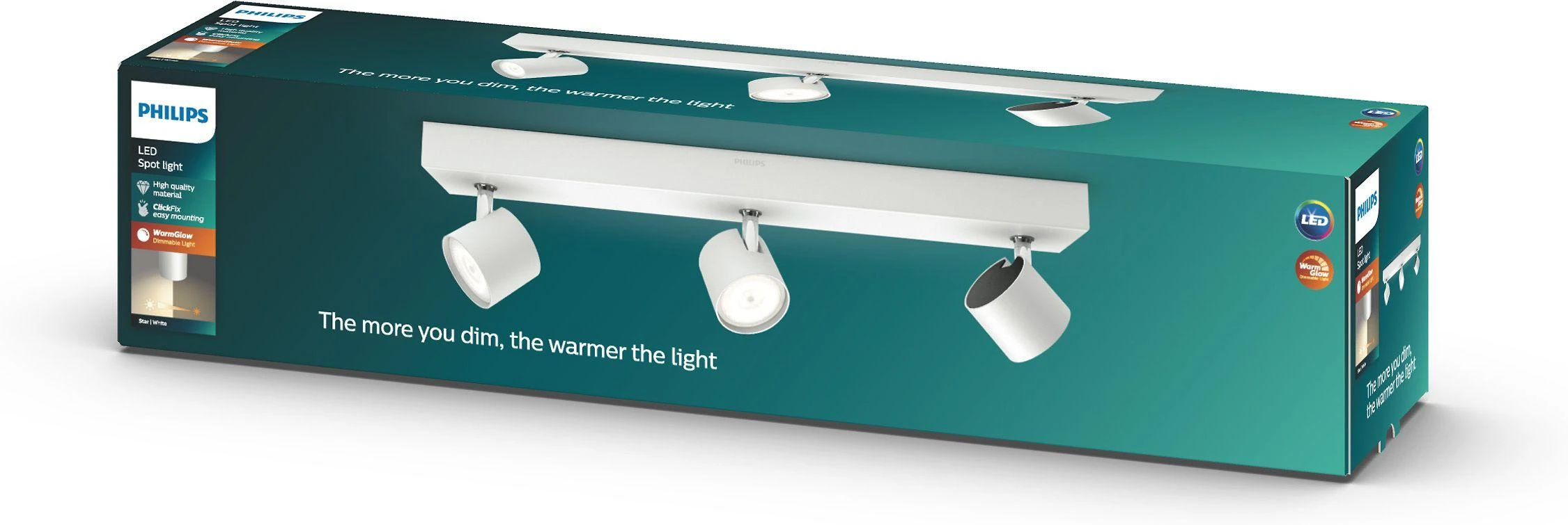 Sieninis šviestuvas „Philips PHILIPS“ pakabinamas šviestuvas – „Philips Home Lighting Star“ LED prožektorius 3x4,5W baltas – 56243/31/P0