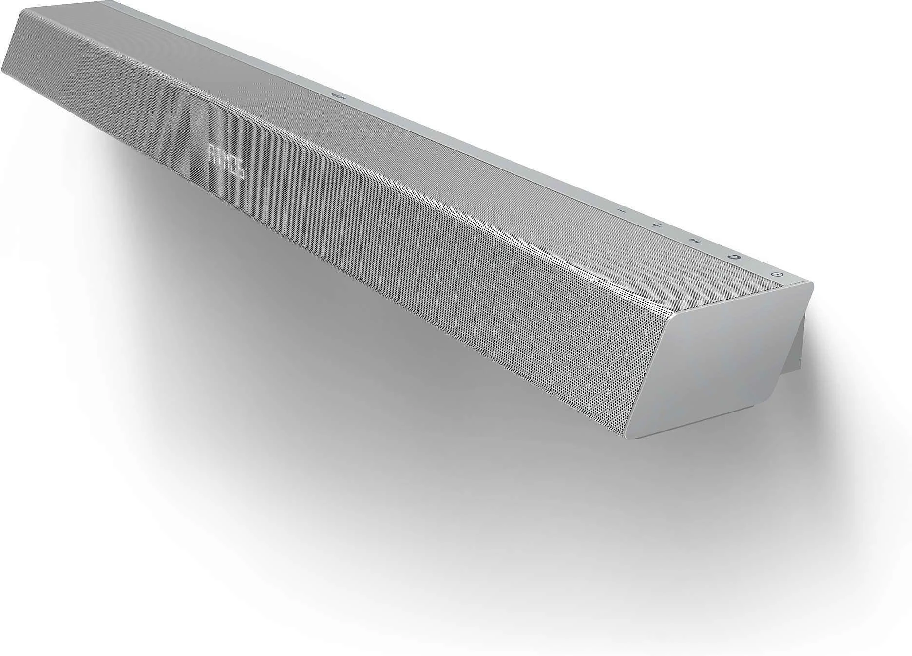 Namų kino sistema „Philips Soundbar“ garsiakalbis TAB8505/10, maks. 240 W. Integruotas žemųjų dažnių garsiakalbis, Dolby Atmos®, suderinamas su DTS Play-Fi, jungiasi su balso asistentais