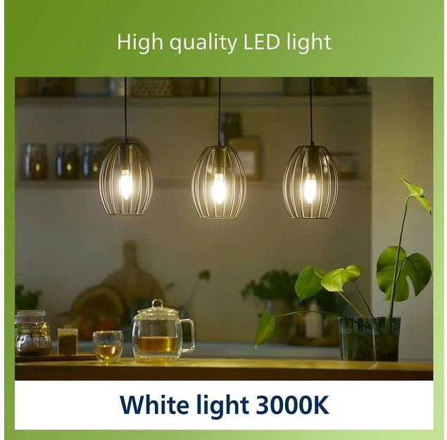 Philips LEMPUTĖ LED E14 B35 2.3W 3000K 485LM FIL