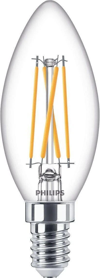 Philips Warm Glow LED žvakė, E14, 2200-2700 K, 340 lm, pritemdoma, skaidri