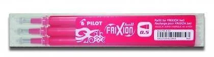 Pilot FriXion rožinės rašalo šerdys, 0,5 mm setas
