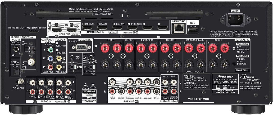 Pioneer VSX-LX505 home cinema receiver, juodas