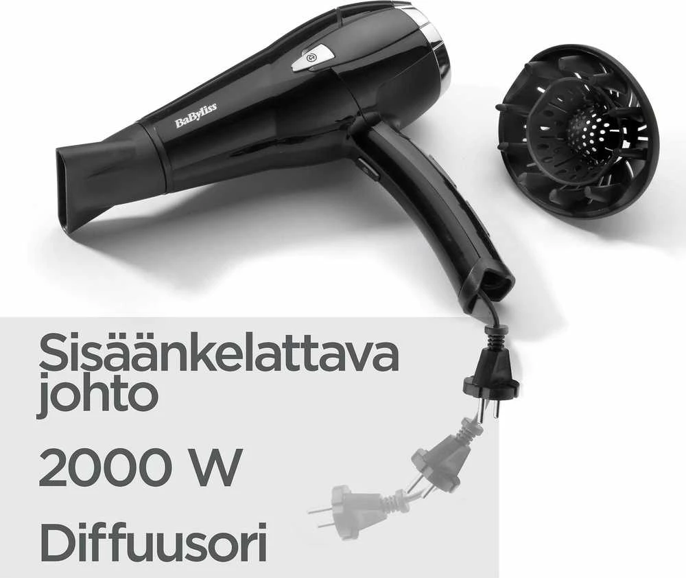 BaByliss Plaukų Džiovintuvas Cordkeeper 2000 D374DE