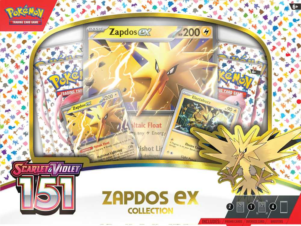 Pokemon TCG – Scarlet & Violet – Zapdos ex 151 Collection Box