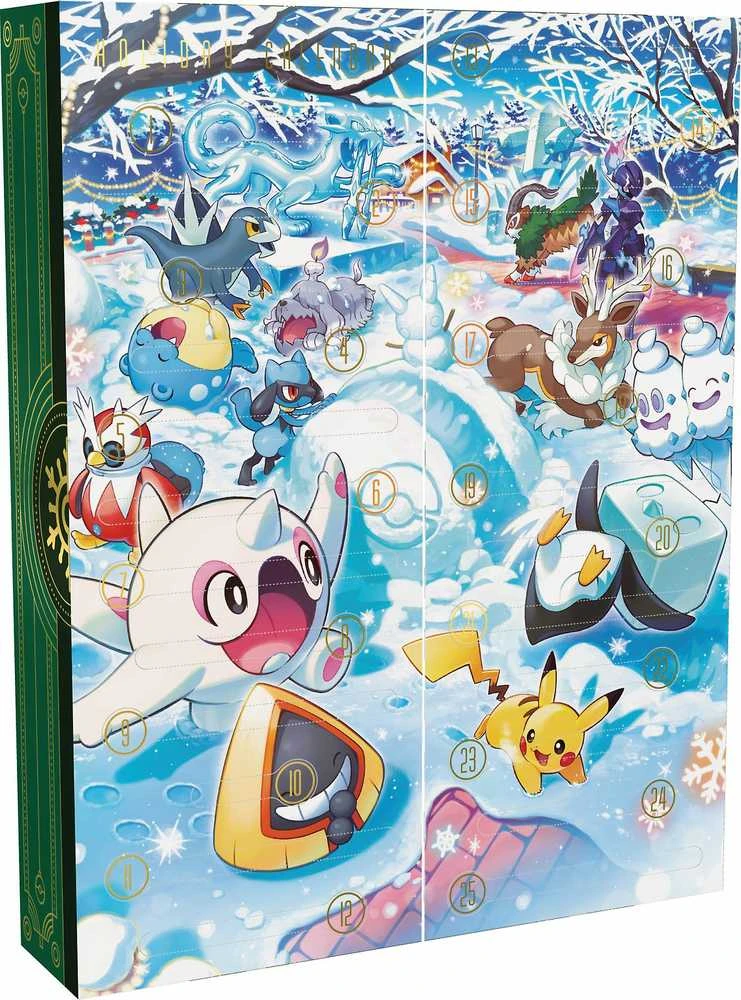 Pokemon advento kalendorius su žiemos peizažu