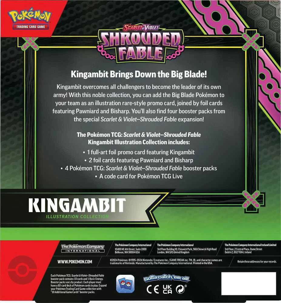 „Pokemon Pokemon TCG“ – „Scarlet & Violet 6.5 Shrouded Fable“ iliustracija – reta kolekcija „Kingambit“