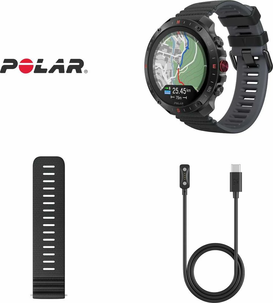 Išmanusis laikrodis Polar Grit X2 Pro su širdies ritmo matavimo diržu, Juodas