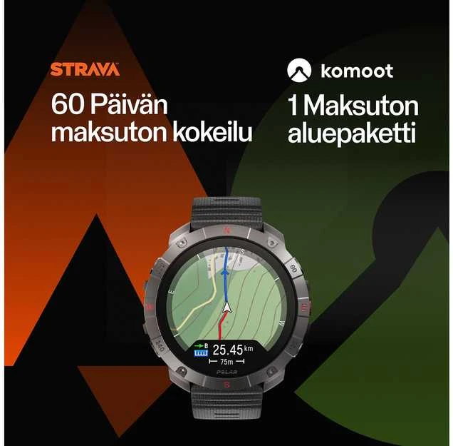 Išmanusis laikrodis Polar Grit X2 Pro su širdies ritmo matavimo diržu, Juodas