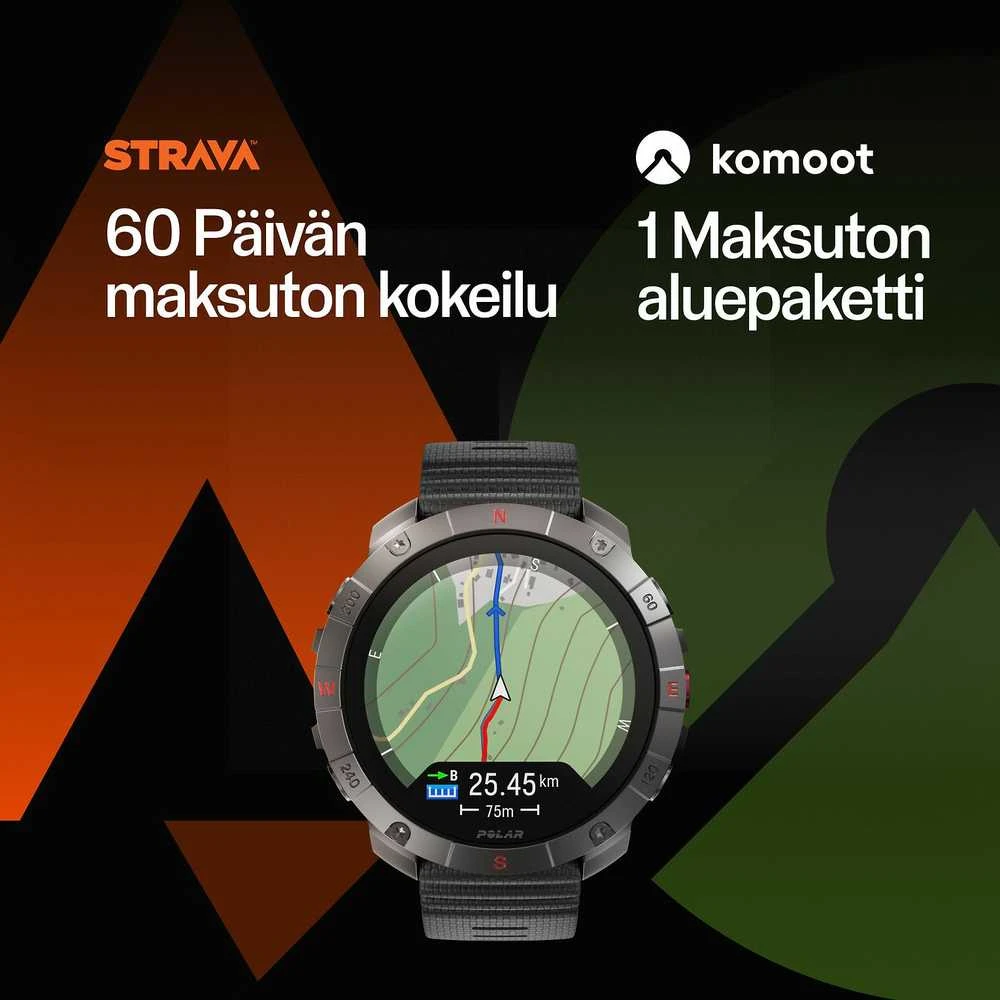 Išmanusis laikrodis Polar Grit X2 Pro su širdies ritmo matavimo diržu, Juodas