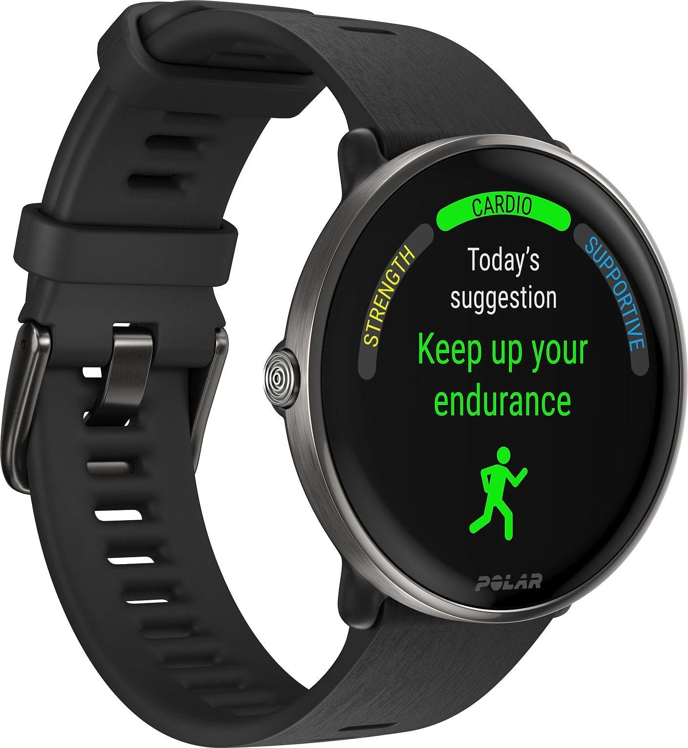 Išmanusis laikrodis Polar Ignite 3 Titanium, S-L dydžio, Juodos spalvos