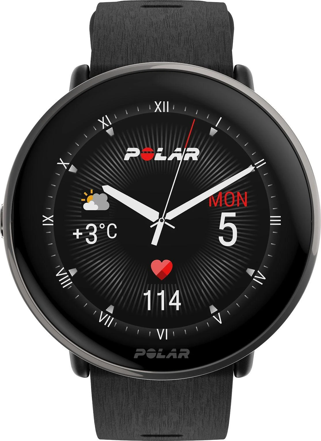 Išmanusis laikrodis Polar Ignite 3 Titanium, S-L dydžio, Juodos spalvos