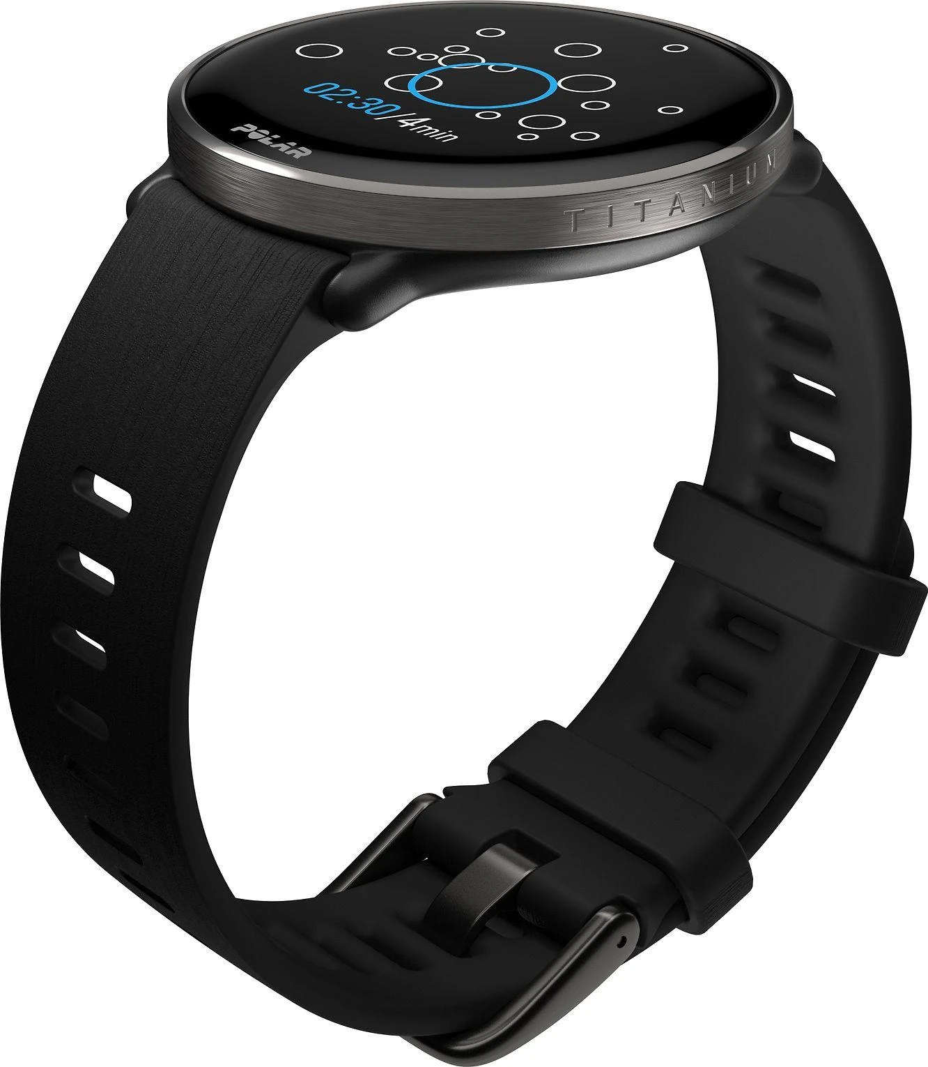 Išmanusis laikrodis Polar Ignite 3 Titanium, S-L dydžio, Juodos spalvos