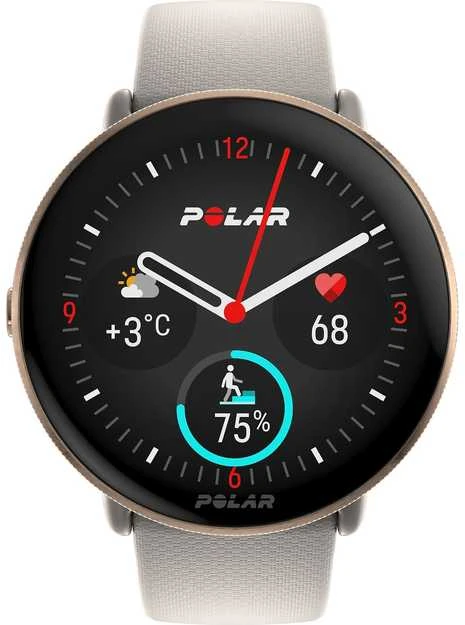 Išmanusis laikrodis Polar Ignite 3,  S-L dydžio, Aukso spalvos korpusas su pilkos spalvos silikoniniu dirželiu
