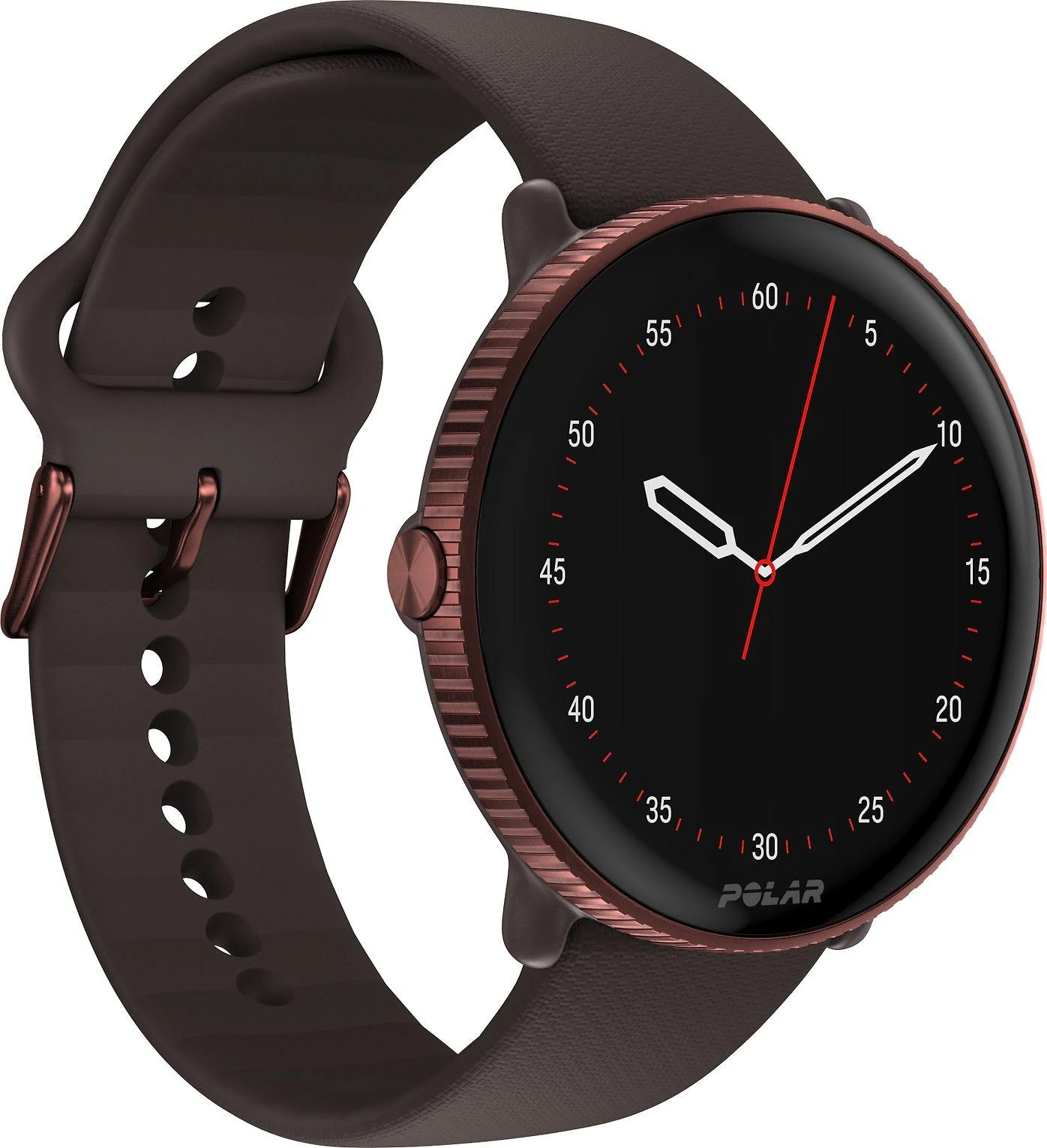 Išmanusis laikrodis Polar Ignite 3, S-L dydžio, Vario spalvos korpusas su rudos spalvos dirželiu