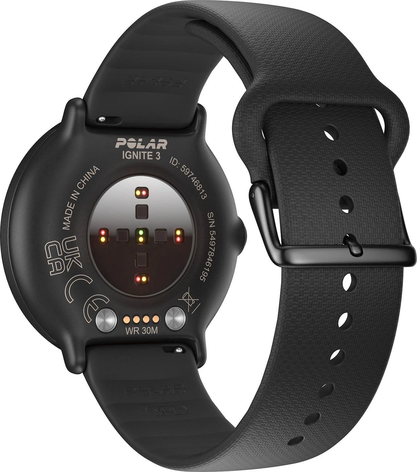 Išmanusis laikrodis Polar Ignite 3, S-L dydžio, Juodos spalvos