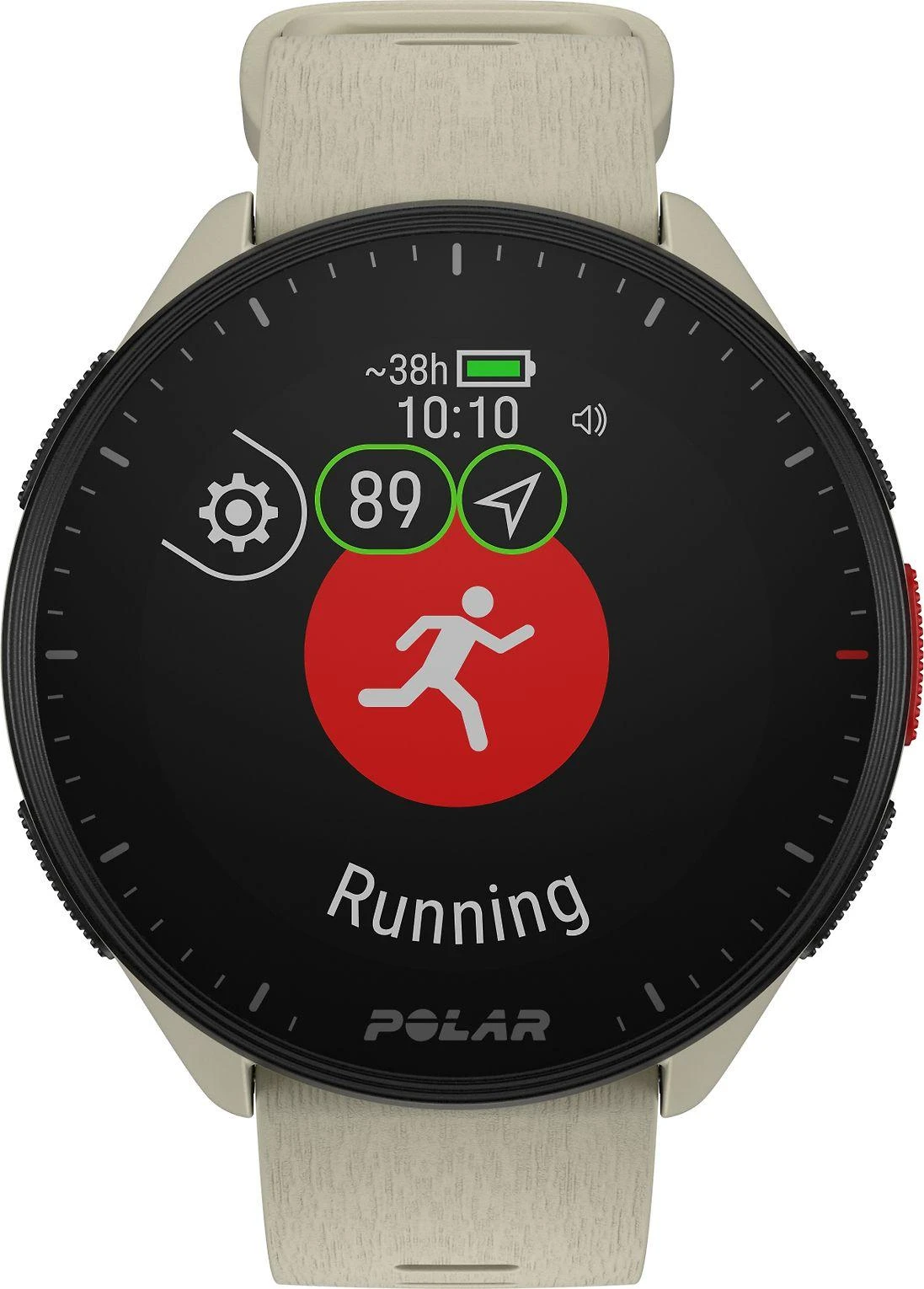 Išmanusis laikrodis Polar Pacer, S/L dydžio, Smėlio spalvos