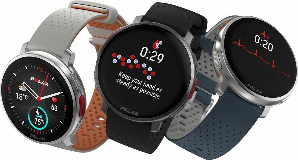 Išmanusis laikrodis Polar Vantage V3 S/L. Sidabrinės spalvos korpusas su melsvos spalvos dirželiu