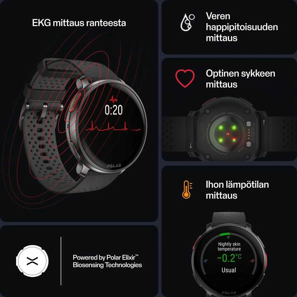 Išmanusis laikrodis Polar Vantage V3 S/L, Juodas