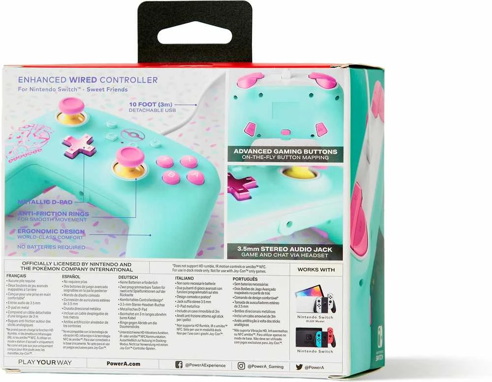 Power A PowerA Enhanced laidinis valdiklis skirtas Nintendo Switch - Pokémon: Sweet Friends