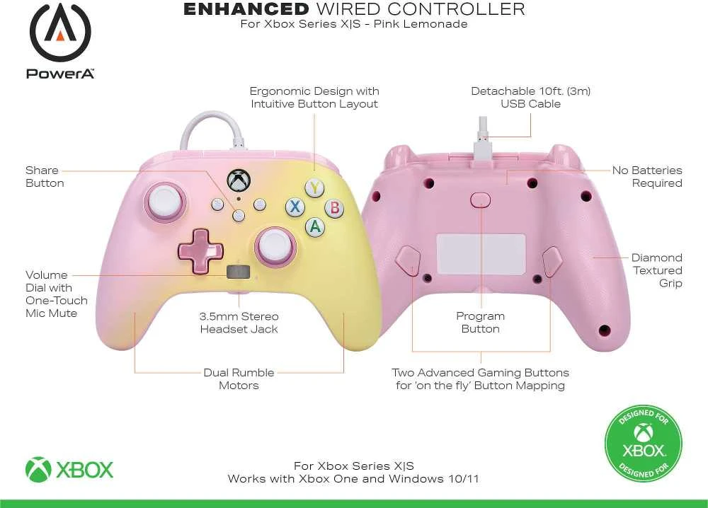 Žaidimų pultelis PowerA Enhanced, skirtas Xbox Series X/S