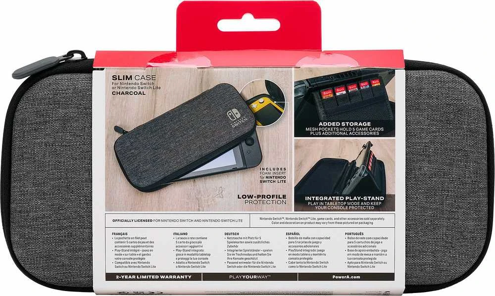 Power A Maitinimas A PowerA Nintendo Switch dėklas - Charcoal