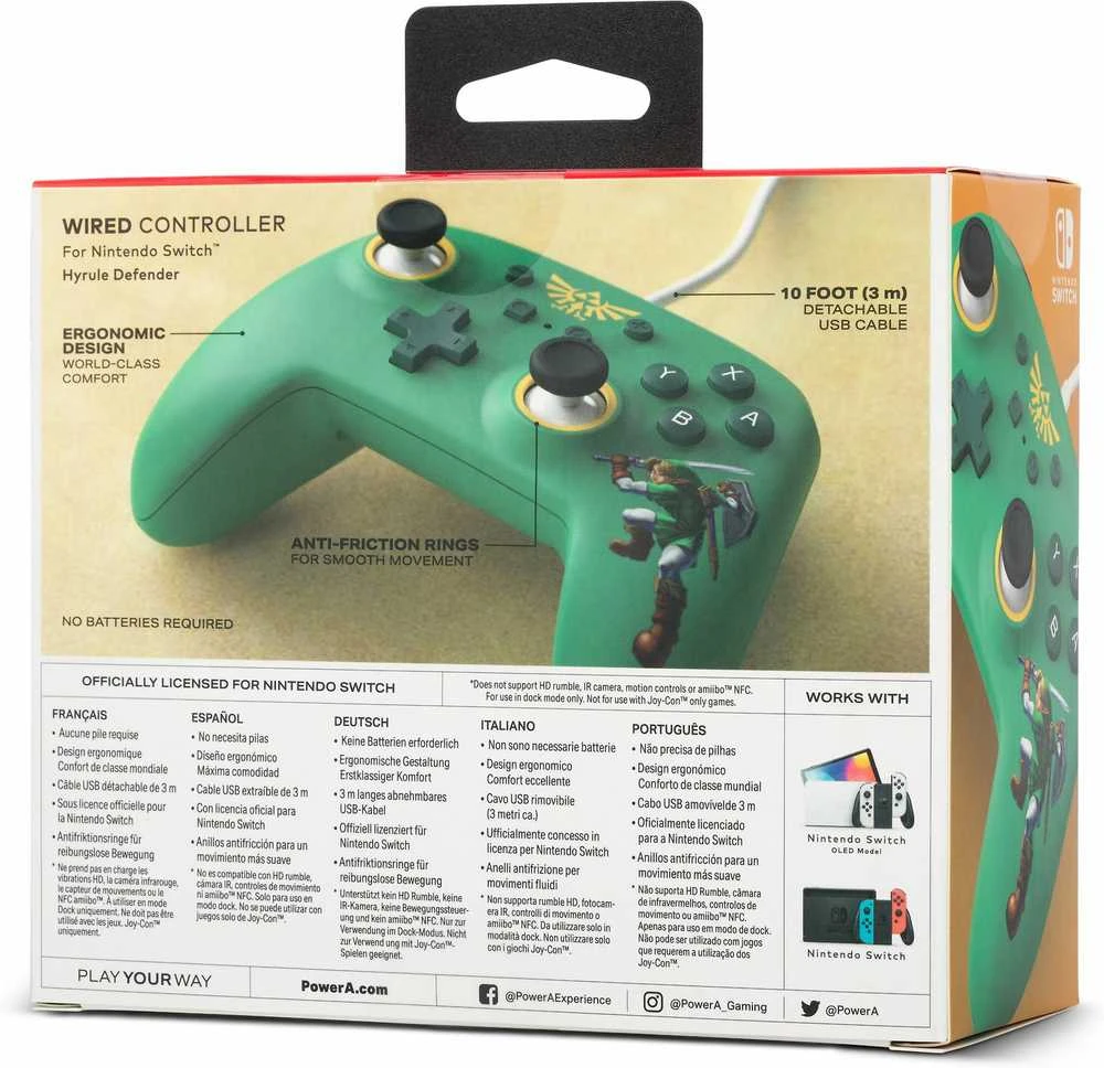 Power A „PowerA“ laidinis valdiklis – „Hyrule Defender“ / „Nintendo“ jungiklis