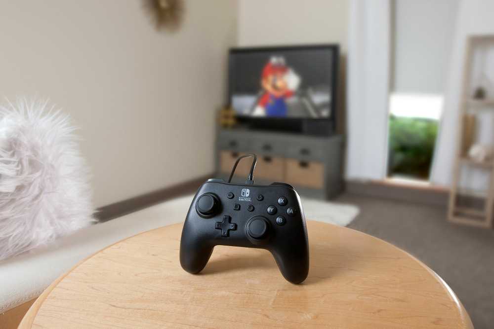 Power A PowerA juodas laidinis valdiklis skirtas Nintendo Switch