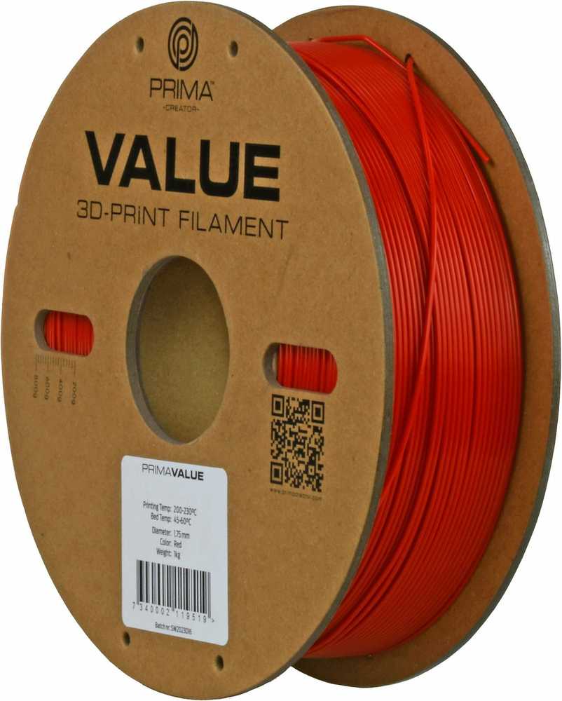 PrimaCreator PrimaValue ABS 1.75 mm 1kg - Raudona