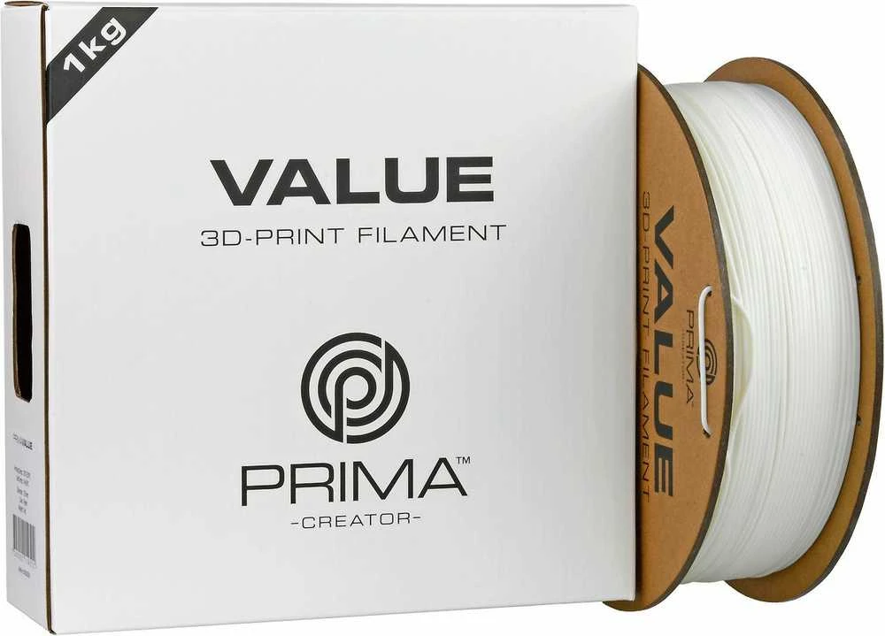 PrimaCreator PrimaValue PETG plastikas 1.75mm 1kg - Baltas