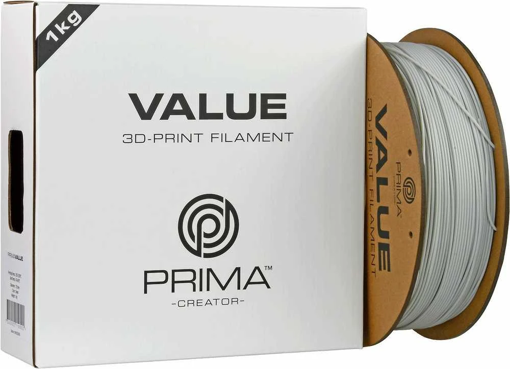 PrimaCreator PrimaValue PETG plastikas 1.75mm 1kg - Pilkas