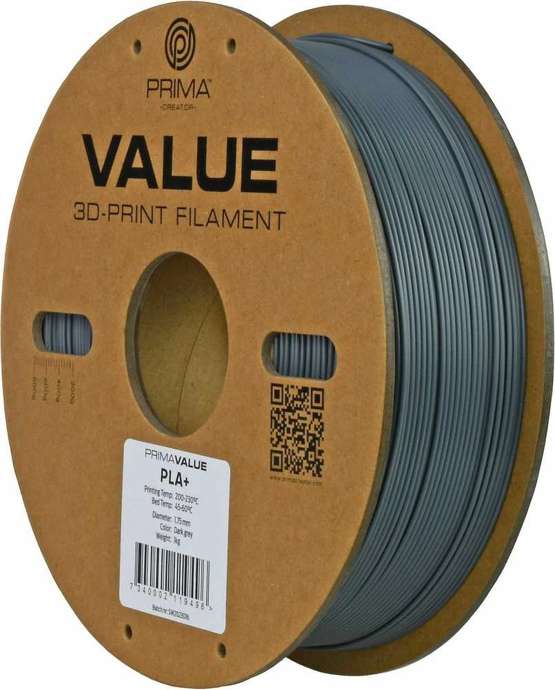 Tamsiai pilkas 1kg PLA+ 1.75 mm 3D spausdinimo siūlas