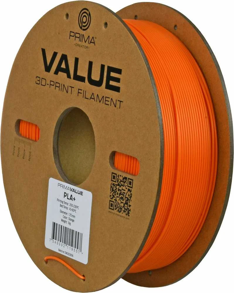 PrimaCreator PrimaValue PLA+ 1.75 mm 1kg - Oranžinis