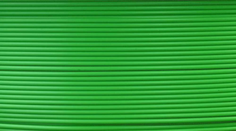 Žalias PLA+ siūlas 1.75 mm - detalus gijų vaizdas