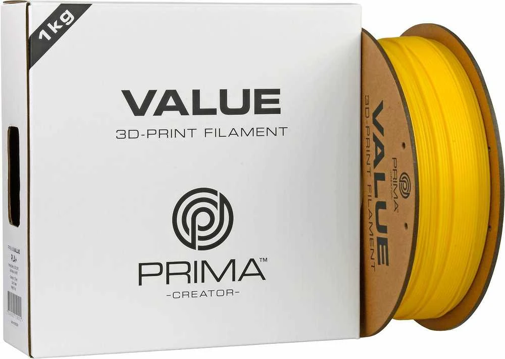 PrimaCreator PLA+ geltonas siūlas su pakuote