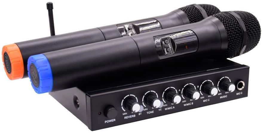 ProCaster Tempo karaokemikseri kahdella langattomalla mikrofonilla