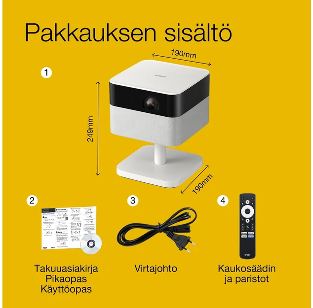 Išmanusis nešiojamas projektorius Epson Lifestudio Flex EF-71 | Full HD | Baltas
