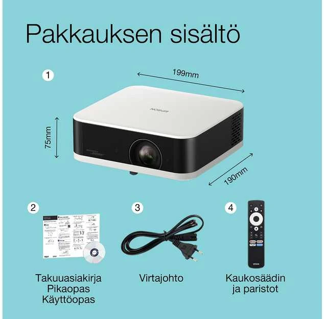 Projektorius Epson Lifestudio Pop EF-61W | Full HD (1920x1080) | 700 ANSI lumens | Baltas