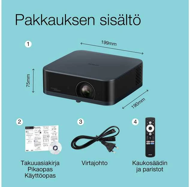 Išmanusis nešiojamas projektorius Epson Lifestudio Pop EF-62N 4K | 700 ANSI lm