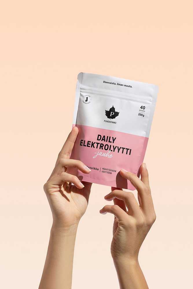 Puhdistamo Daily elektrolyyttijauhe, mansikka, 200 g
