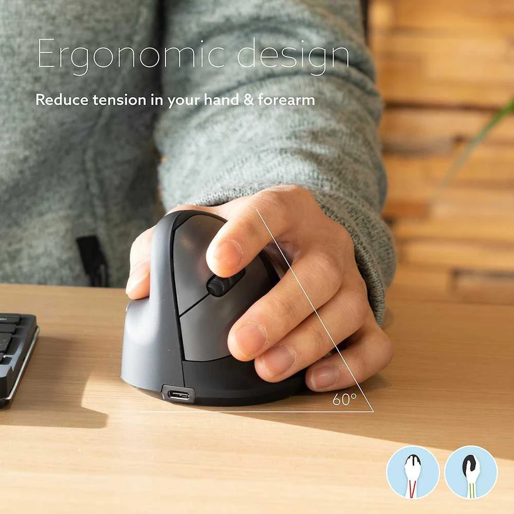 R Go Tools ERGONOMIC Pelė MEDIUM - HAND165-185MM LEFT-HANDED belaidė