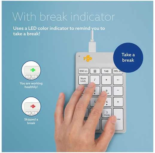 R-GO TOOLS NUMPAD BREAK Baltas - BLUETOOTH SKAITMENINĖ Klaviatūra